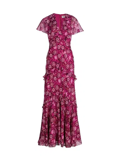 Saloni Women's Sarita Floral Silk Maxi Dress | Thumbnail 1