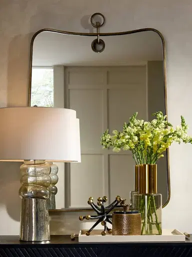 Arteriors Lennox Antique Brass Iron Irregular Mirror | Thumbnail 3