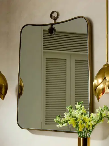 Arteriors Lennox Antique Brass Iron Irregular Mirror | Thumbnail 4