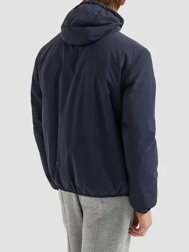 Brunello Cucinelli Men's Bonded Nylon Hooded Outerwear Jacket with Thermore Padding and Logo | Thumbnail 4