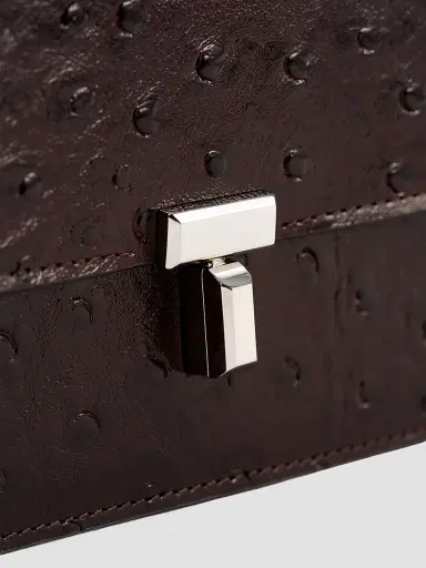 TOTEME Women's T-Lock Ostrich-Embossed Crossbody Bag | Thumbnail 3 TOTEME Women's T-Lock Ostrich-Embossed Crossbody Bag | Thumbnail 3