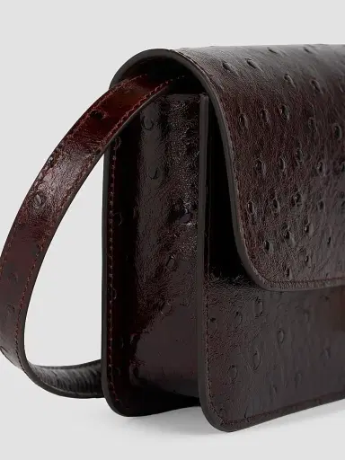 TOTEME Women's T-Lock Ostrich-Embossed Crossbody Bag | Thumbnail 4 TOTEME Women's T-Lock Ostrich-Embossed Crossbody Bag | Thumbnail 4