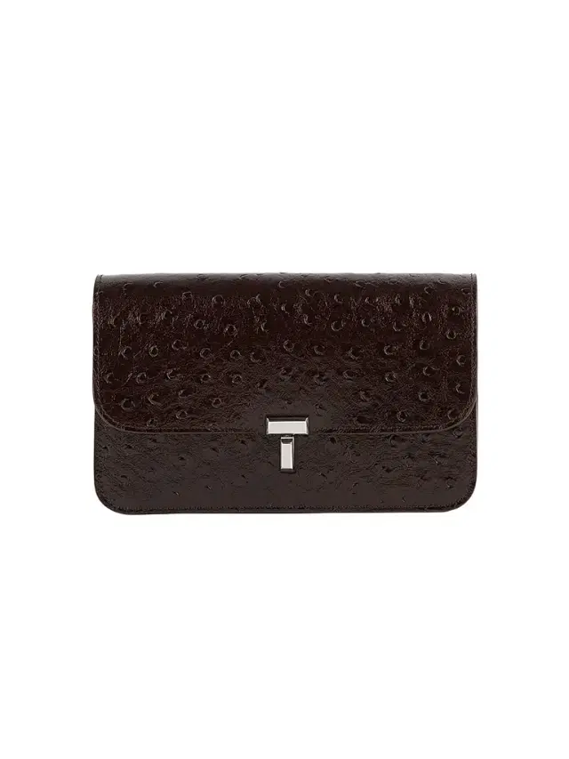 TOTEME Women's T-Lock Ostrich-Embossed Crossbody Bag