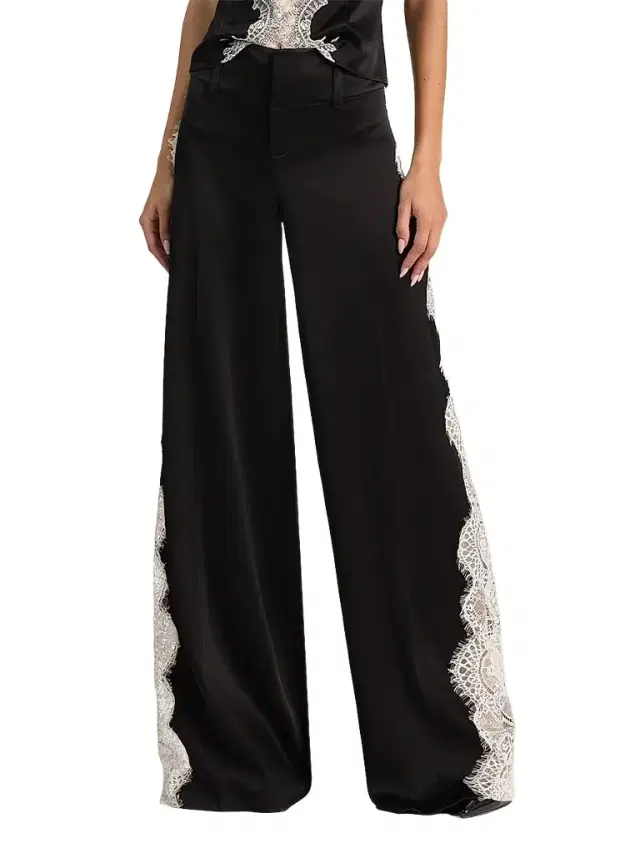Alice + Olivia Women's Olivia Lace-Godet Wide-Leg Pants