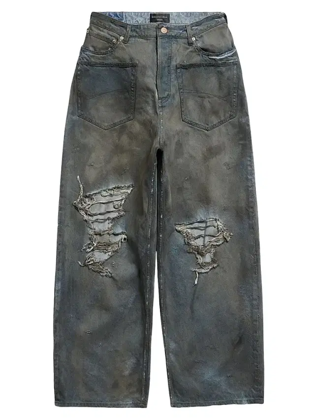 Balenciaga Unisex Patched Pockets Baggy Jeans