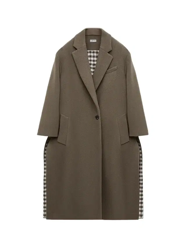 Loewe Women's Gingham Cashmere Single-Breasted Coat