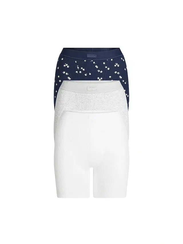 Skims Women's Cotton Rib Boxer 3-Pack