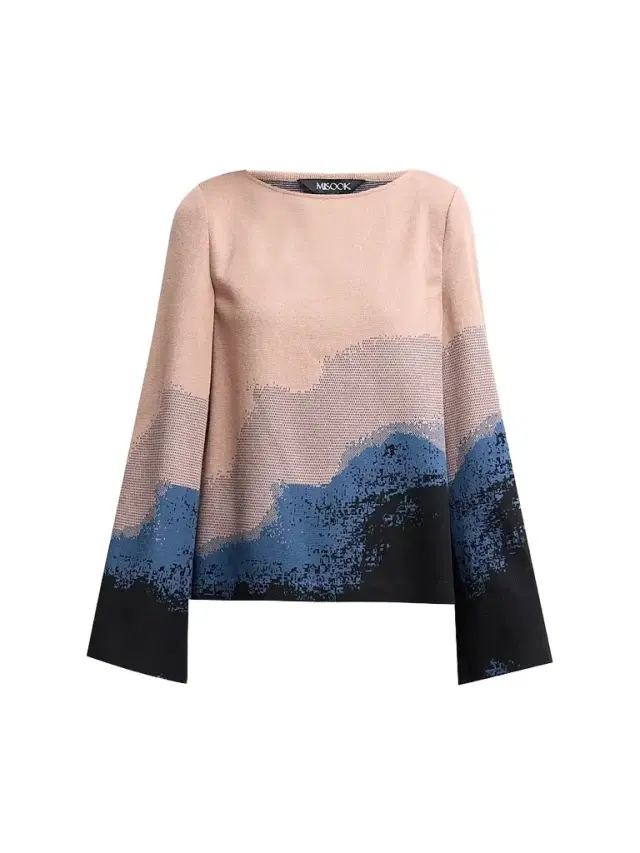 Misook Women's Landscape Bell-Sleeve Top