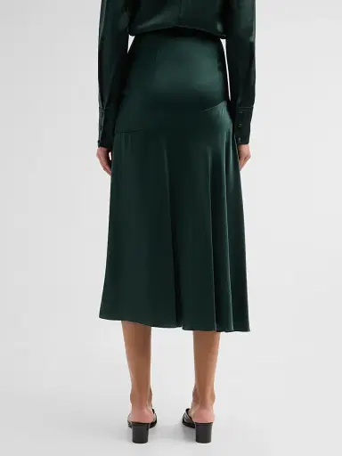 Adam Lippes Women's Tess Silk Charmeuse Midi Skirt | Thumbnail 3
