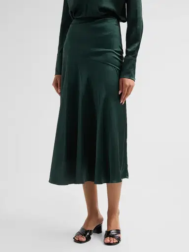 Adam Lippes Women's Tess Silk Charmeuse Midi Skirt | Thumbnail 4