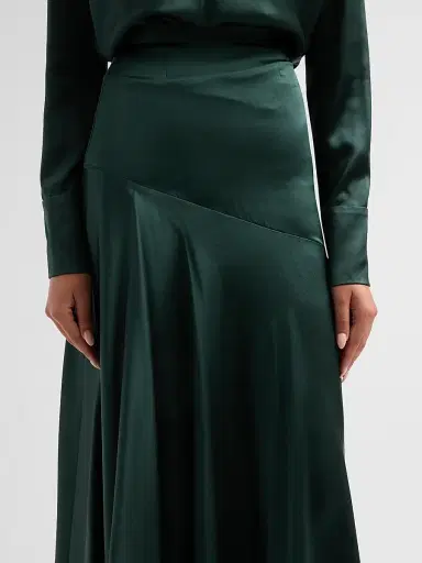 Adam Lippes Women's Tess Silk Charmeuse Midi Skirt | Thumbnail 5