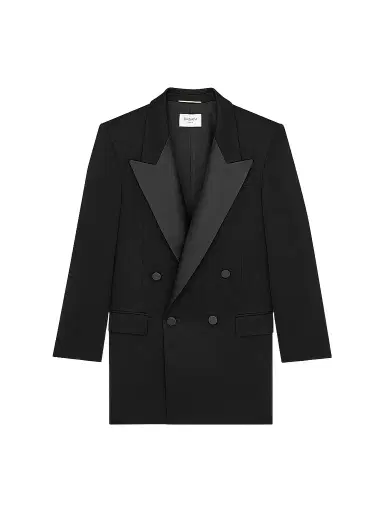 Saint Laurent Women's Dress in Grain De Poudre | Thumbnail 1 Saint Laurent Women's Dress in Grain De Poudre | Thumbnail 1