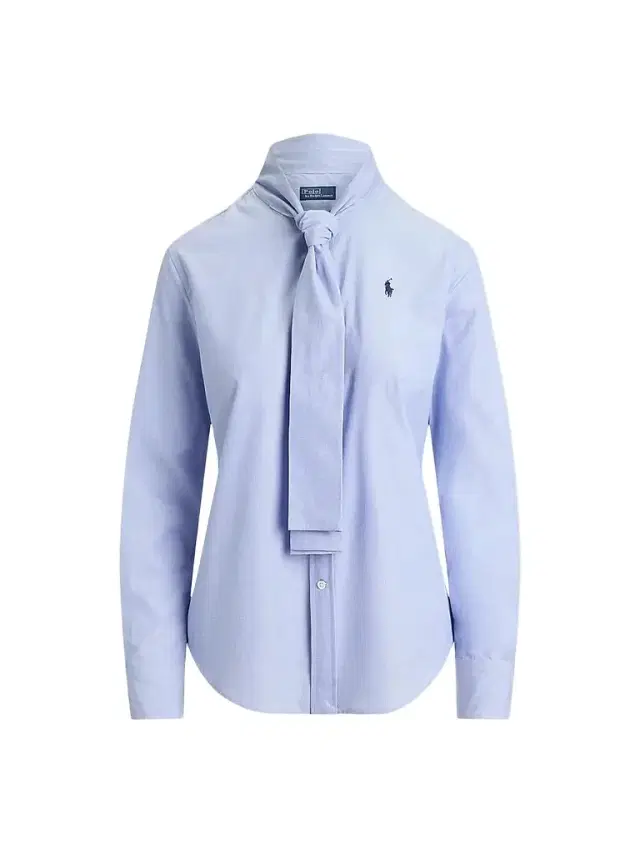 Polo Ralph Lauren Women's Poplin Tie-Neck Shirt