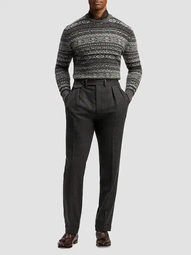 Ralph Lauren Purple Label Men's Fair Isle-Style Cashmere-Blend Sweater | Thumbnail 2 Ralph Lauren Purple Label Men's Fair Isle-Style Cashmere-Blend Sweater | Thumbnail 2