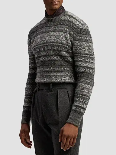 Ralph Lauren Purple Label Men's Fair Isle-Style Cashmere-Blend Sweater | Thumbnail 5 Ralph Lauren Purple Label Men's Fair Isle-Style Cashmere-Blend Sweater | Thumbnail 5