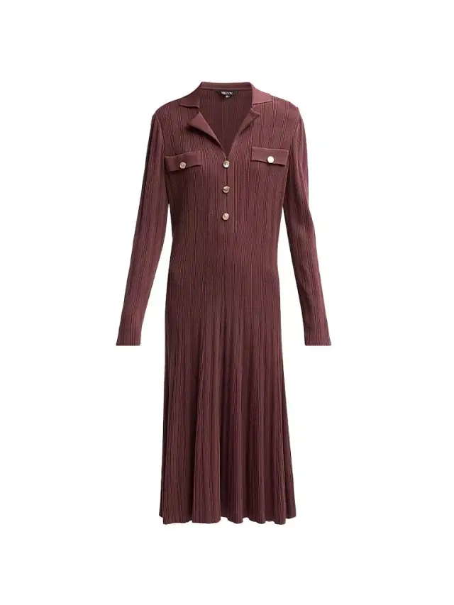 Women's Rib-Knit A-Line Midi Dress