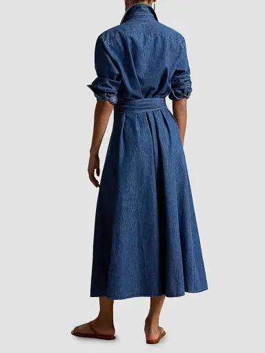 Polo Ralph Lauren Women's Chambray Tie-Waist Midi Shirtdress | Thumbnail 3