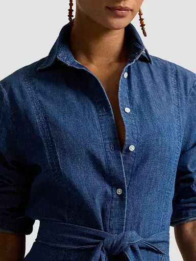 Polo Ralph Lauren Women's Chambray Tie-Waist Midi Shirtdress | Thumbnail 4