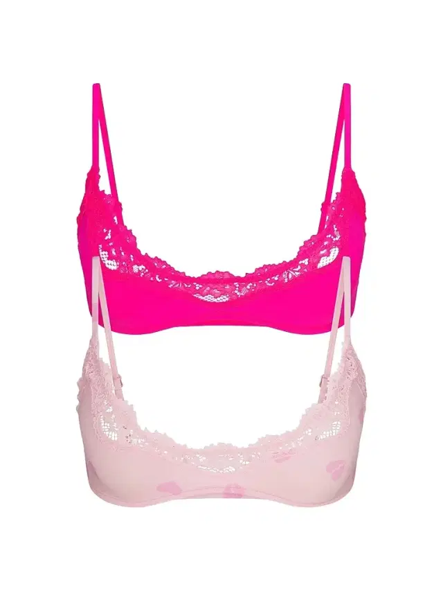 Skims Women's Fits Everybody Lace Scoop Bralette 2-Pack