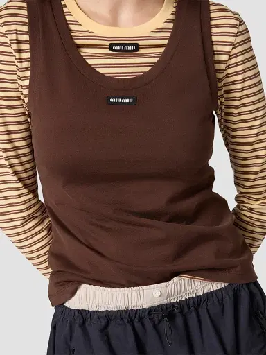 Miu Miu Women's Jersey Tank Top and T-shirt | Thumbnail 5 Miu Miu Women's Jersey Tank Top and T-shirt | Thumbnail 5