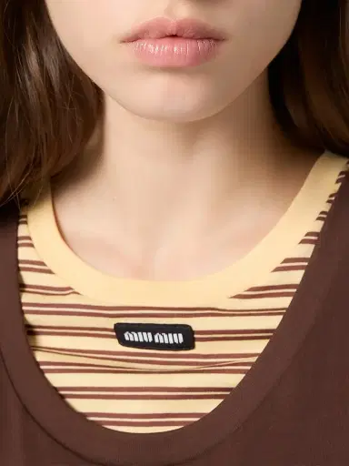 Miu Miu Women's Jersey Tank Top and T-shirt | Thumbnail 6 Miu Miu Women's Jersey Tank Top and T-shirt | Thumbnail 6