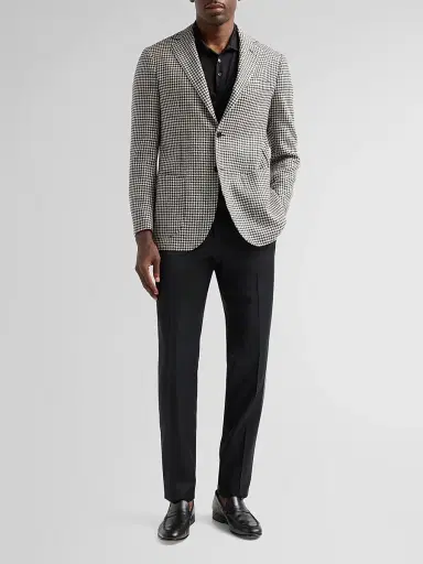 Sartorio Napoli Men's Houndstooth Wool-Alpaca-Silk Sport Coat | Thumbnail 2