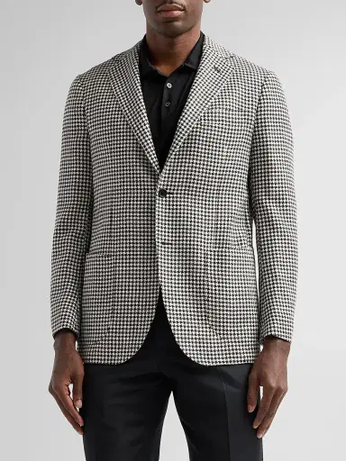 Sartorio Napoli Men's Houndstooth Wool-Alpaca-Silk Sport Coat | Thumbnail 4