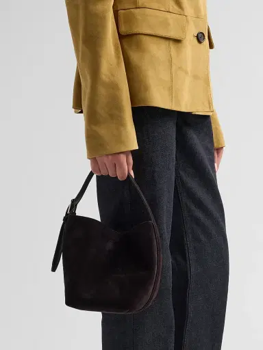 TOTEME Women's Petite Belted Suede Tote | Thumbnail 4
