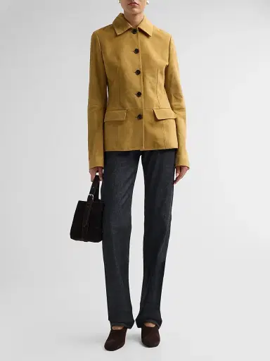 TOTEME Women's Petite Belted Suede Tote | Thumbnail 5