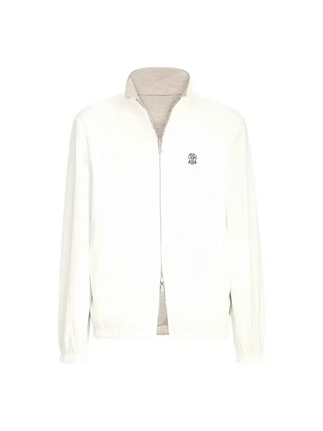 Brunello Cucinelli Men's Bonded Nylon Reversible Outerwear Jacket with Logo
