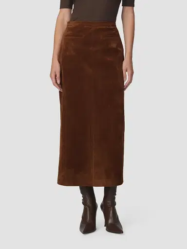 Joe's Jeans Women's Faux-Suede Welt Pocket Midi Skirt | Thumbnail 3