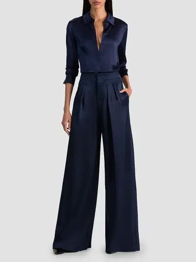 Alice + Olivia Women's Eloise Pleated-Front Wide-Leg Pants | Thumbnail 2