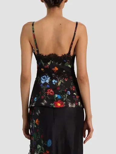 Alice + Olivia Women's Melodie Floral Lace-Trim Tank | Thumbnail 3 Alice + Olivia Women's Melodie Floral Lace-Trim Tank | Thumbnail 3