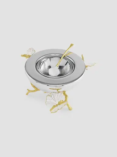 Michael Aram Butterfly Ginkgo Gold Caviar Dish & Spoon Set | Thumbnail 2