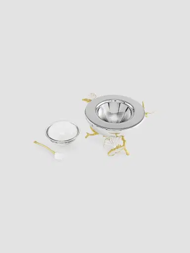 Michael Aram Butterfly Ginkgo Gold Caviar Dish & Spoon Set | Thumbnail 3