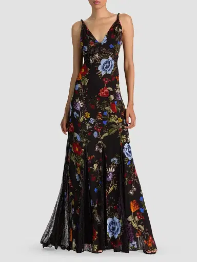 Alice + Olivia Women's Nisa Floral Cutaway Lace Maxi Dress | Thumbnail 2 Alice + Olivia Women's Nisa Floral Cutaway Lace Maxi Dress | Thumbnail 2