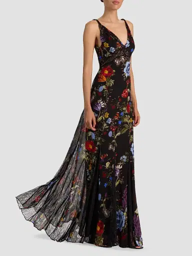 Alice + Olivia Women's Nisa Floral Cutaway Lace Maxi Dress | Thumbnail 6 Alice + Olivia Women's Nisa Floral Cutaway Lace Maxi Dress | Thumbnail 6
