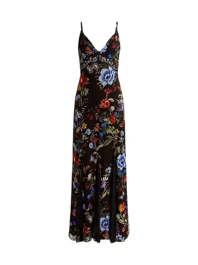 Alice + Olivia Women's Nisa Floral Cutaway Lace Maxi Dress