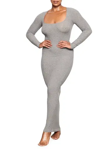 Skims Women's Soft Lounge Long-Sleeve Dress | Thumbnail 2