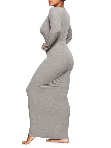 Skims Women's Soft Lounge Long-Sleeve Dress | Thumbnail 3