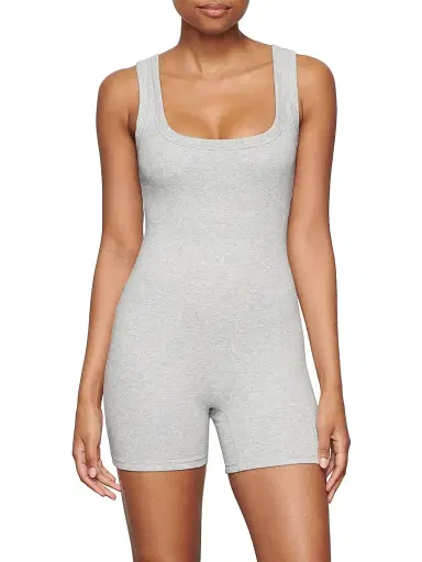Skims Women's Cotton Rib Onesie Bodysuit | Thumbnail 2