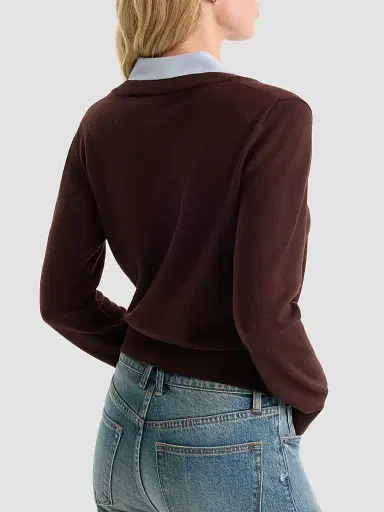 GOOD AMERICAN Women's Merino Wool Layered Polo Sweater | Thumbnail 3