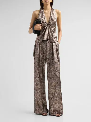 Ramy Brook Women's Ophelia Snake-Print Halterneck Top | Thumbnail 2