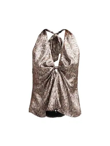 Ramy Brook Women's Ophelia Snake-Print Halterneck Top | Thumbnail 1