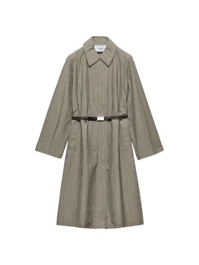 Prada Women's Checked Technical Fabric Trench Coat