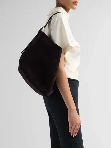 TOTEME Women's Medium Belted Suede Tote | Thumbnail 4