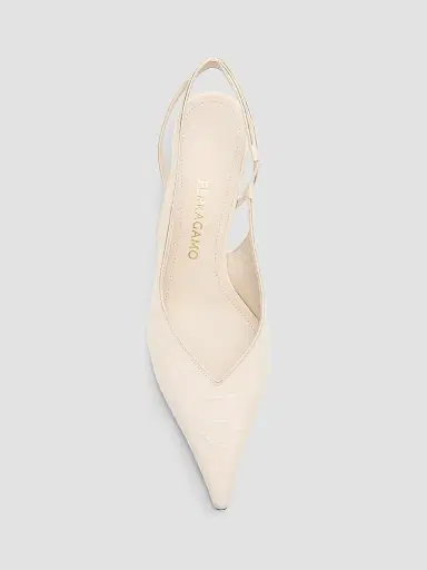 Ferragamo Women's Dafne 70MM Croc-Embossed Slingback Pumps | Thumbnail 5
