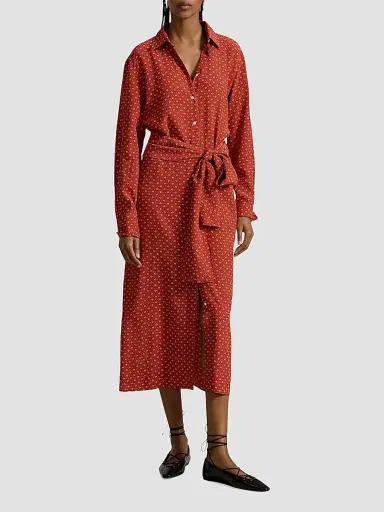 Polo Ralph Lauren Women's Geometric Floral Print Midi Shirtdress | Thumbnail 4