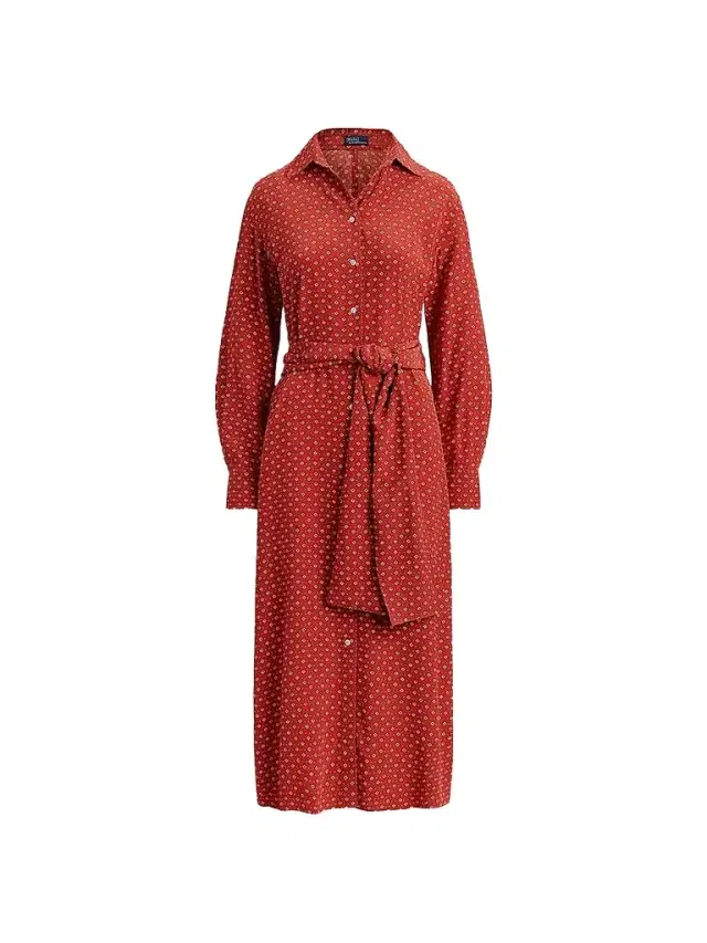 Polo Ralph Lauren Women's Geometric Floral Print Midi Shirtdress