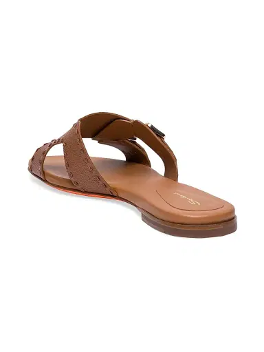 Santoni Women's Leather Buckle Slip-On Sandals | Thumbnail 4 Santoni Women's Leather Buckle Slip-On Sandals | Thumbnail 4